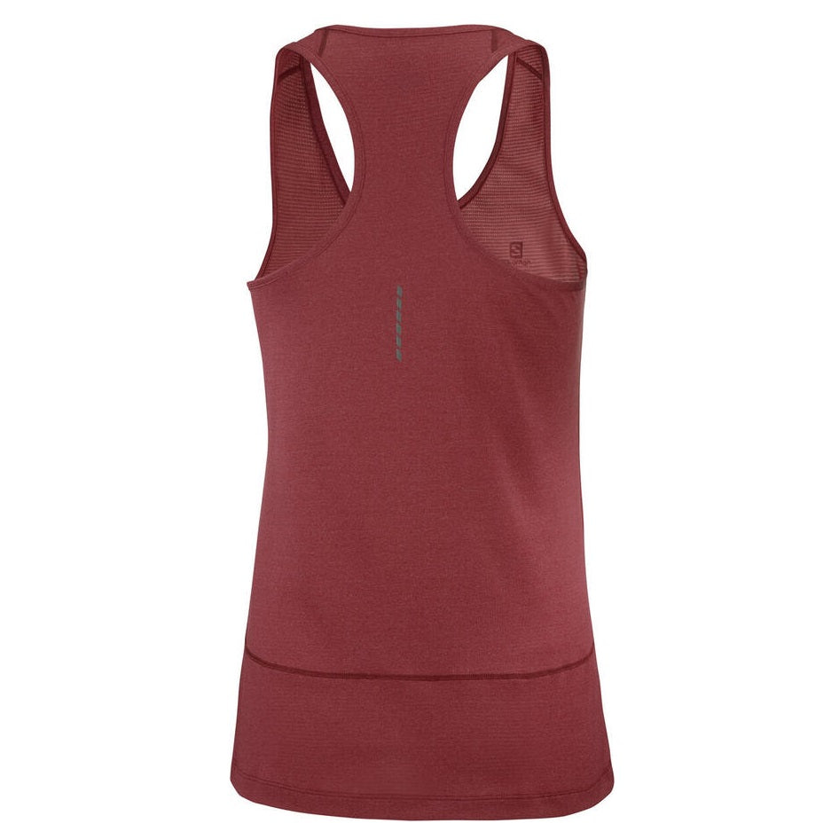 Salomon Cross Run Graphic Tank | Cabernet / Heather | Womens