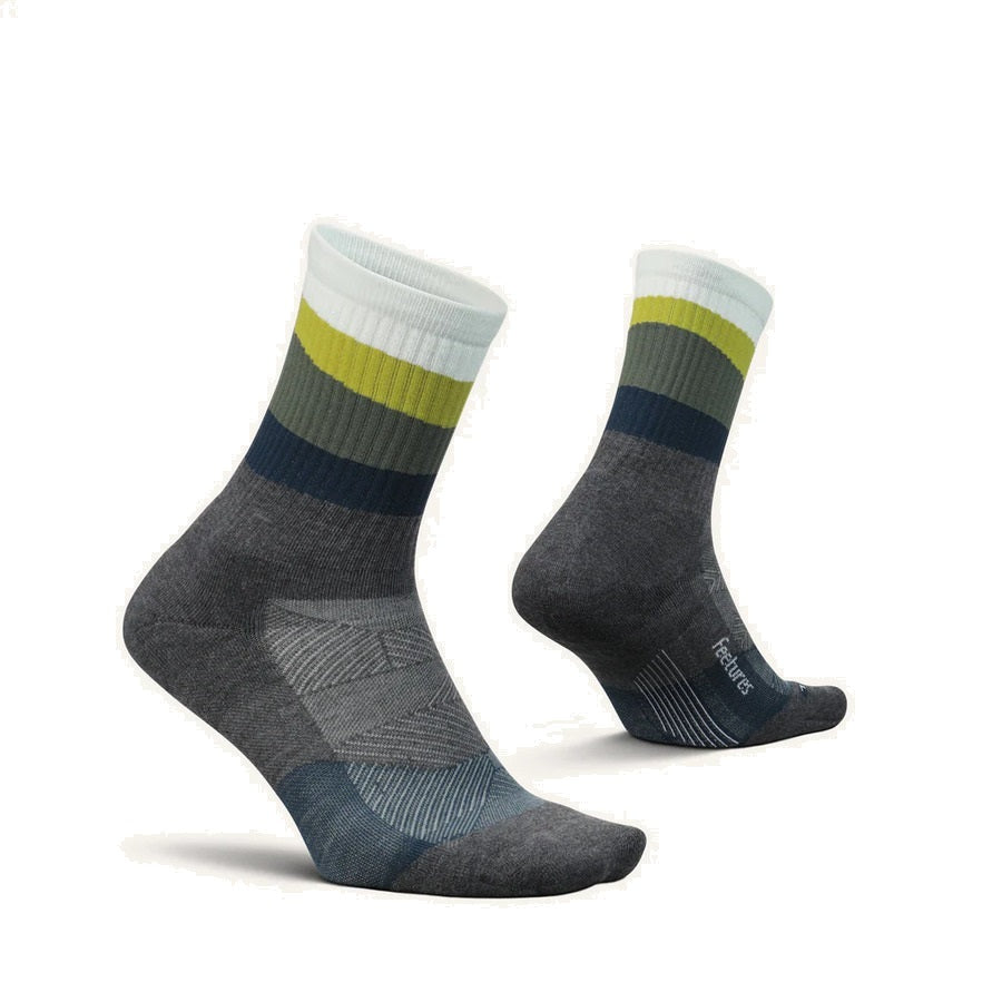 Feetures Trail | Max Cushion | Mini-Crew | Ascent Gray