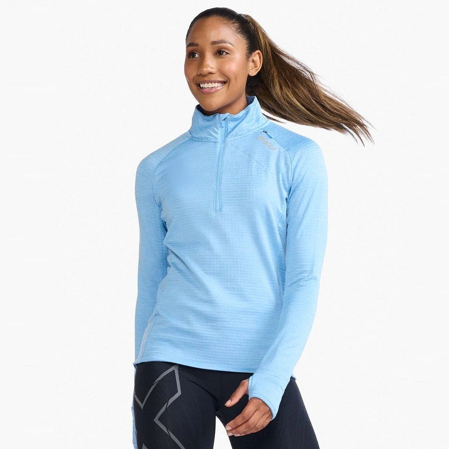 2XU Ignition 1 4 Zip Fleece Mirage Silver Reflective Womens