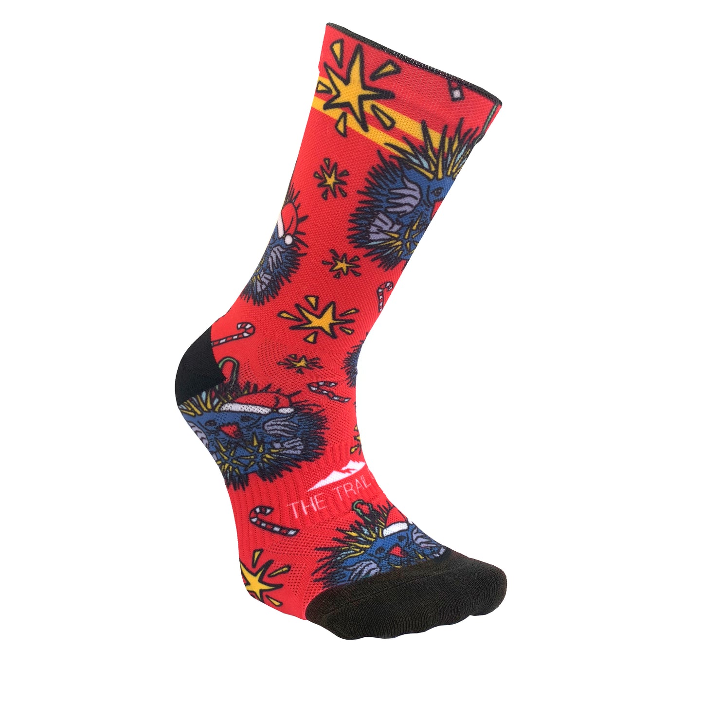 The Trail Co. Running Socks | Christmas Echidna Red