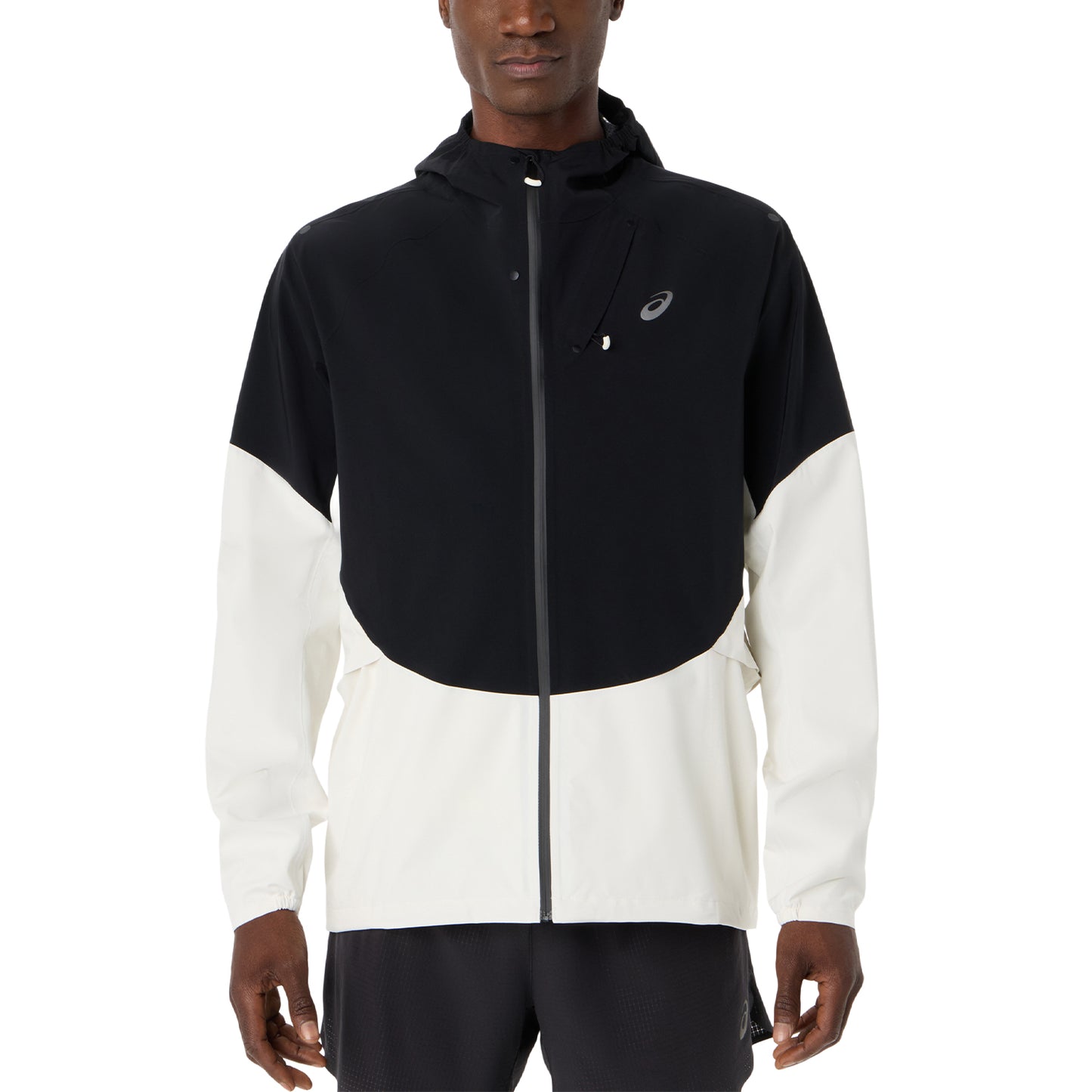 Asics Metarun Legend Waterproof Jacket | Cream / Performance Black | Mens