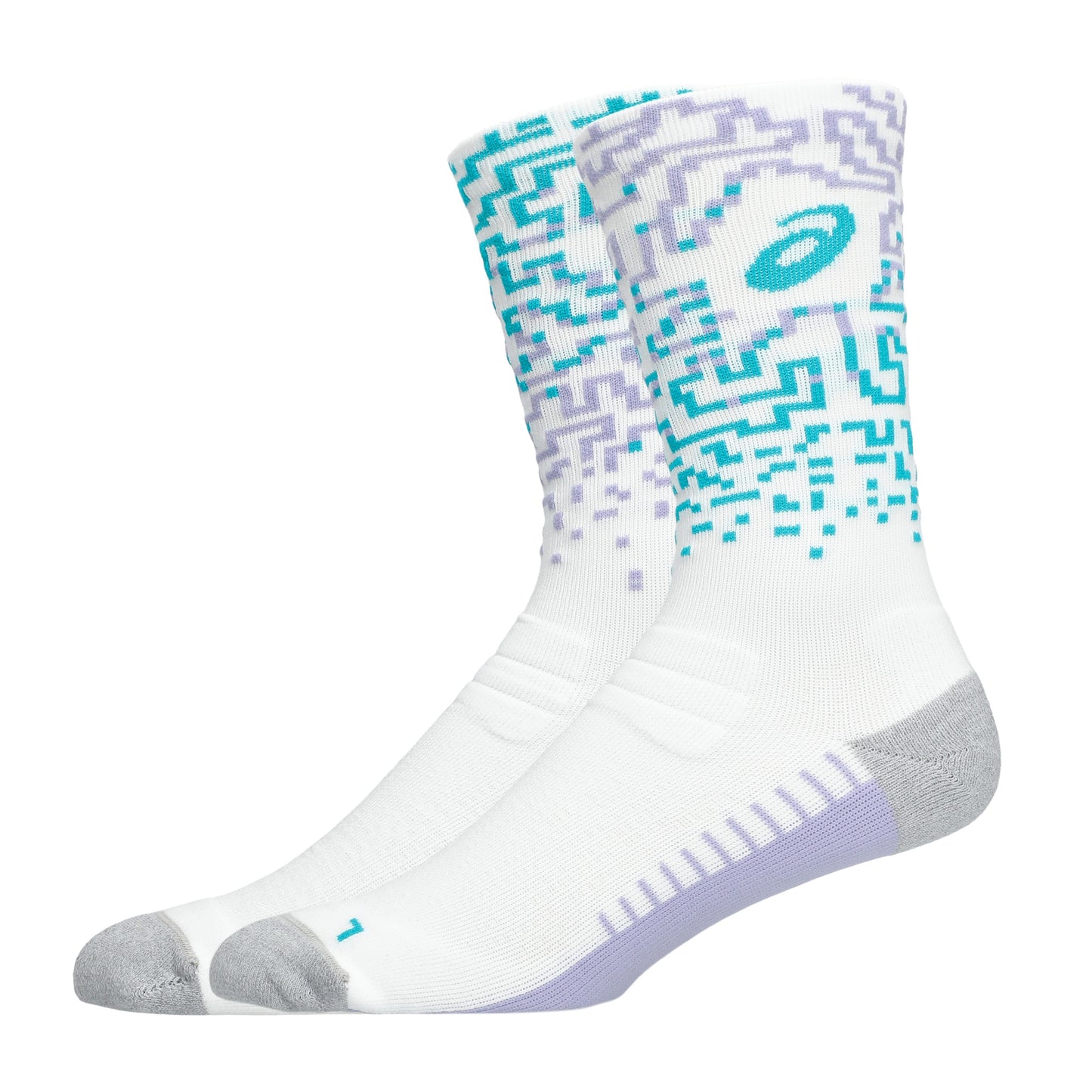 Asics Performance Run Crew Sock | White / Energy Aqua / Fresh Air