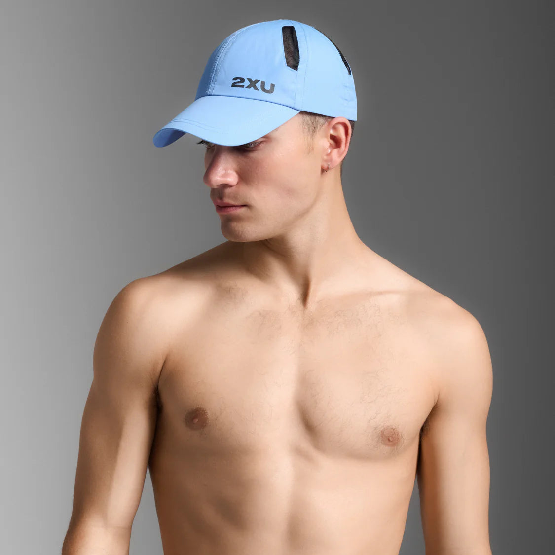 2XU Run Cap | Azure Blue / Black