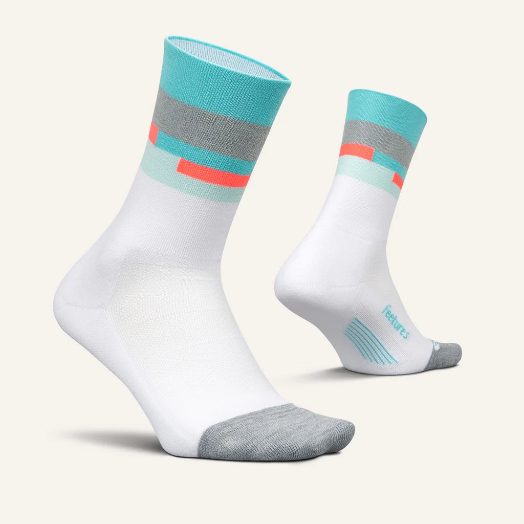 Feetures Elite | Light Cushion | Mini-Crew | Aquatic White