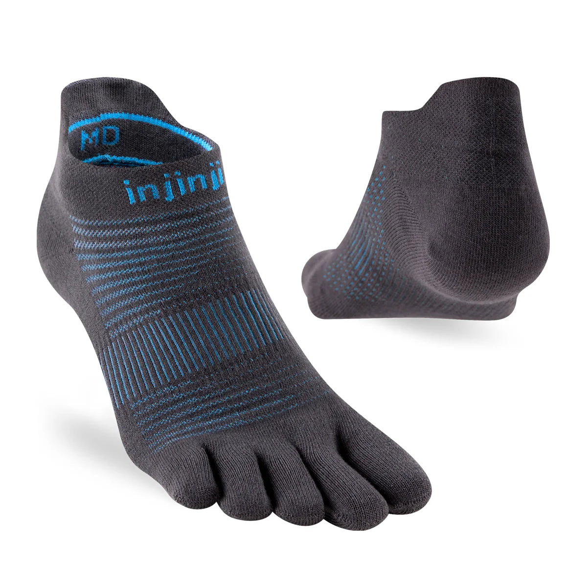 Injinji Run Sock | Lightweight | No Show | Carbon