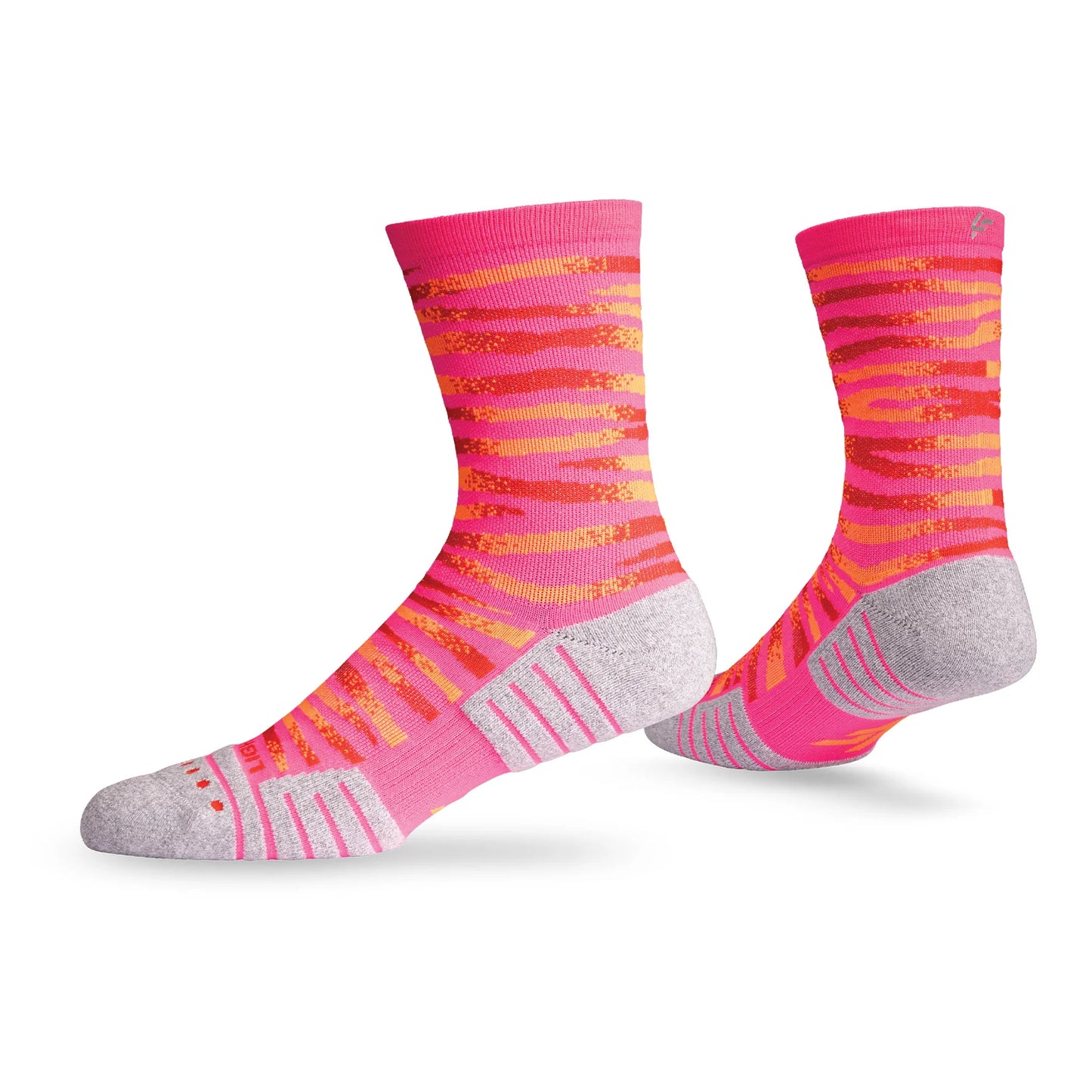 Lightfeet Performance Predator Socks | Midweight | Half Crew | Pink / Red / Orange