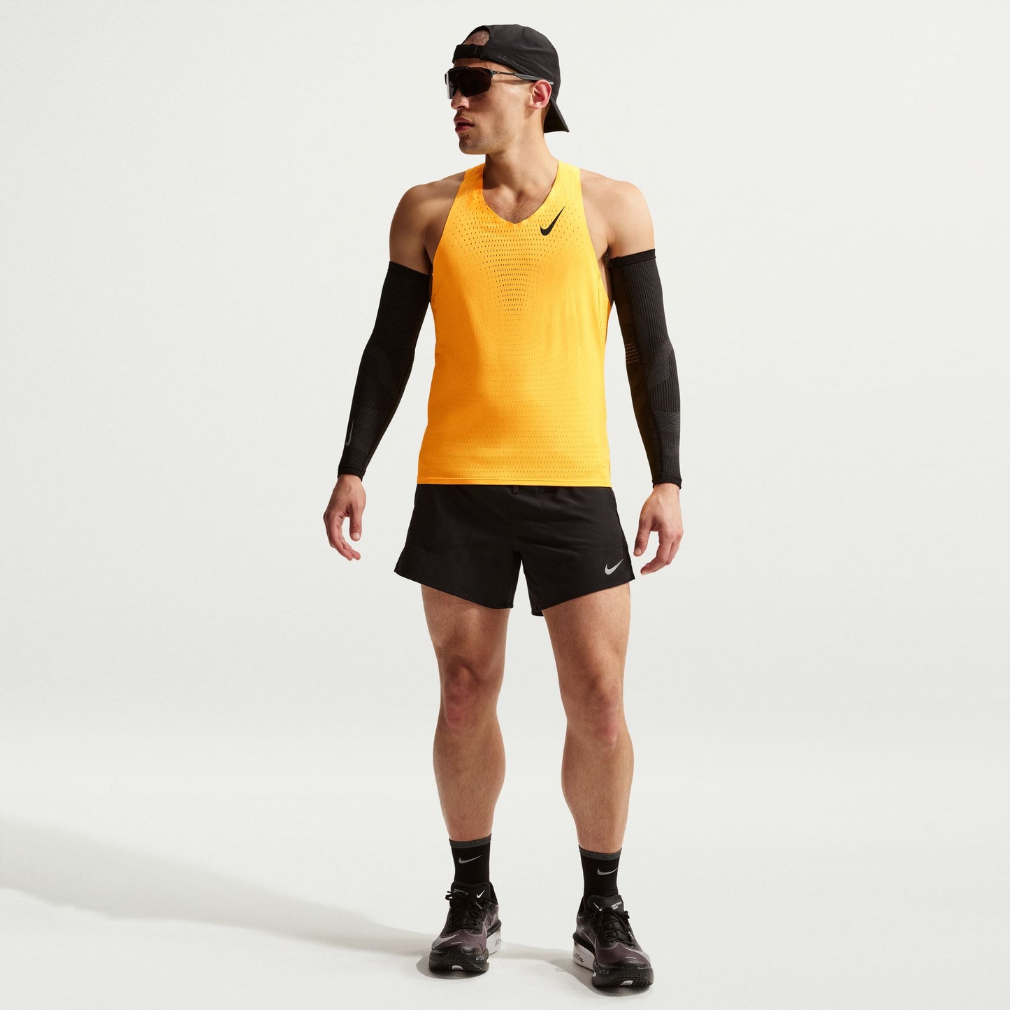 Nike AeroSwift Singlet | Laser Orange / Black | Mens