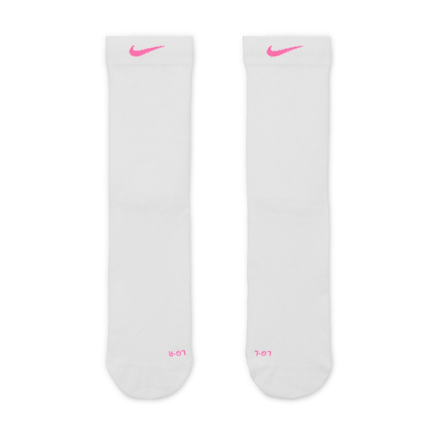 Nike Running Lightweight Sock | Crew Length | White / Hyper Pink