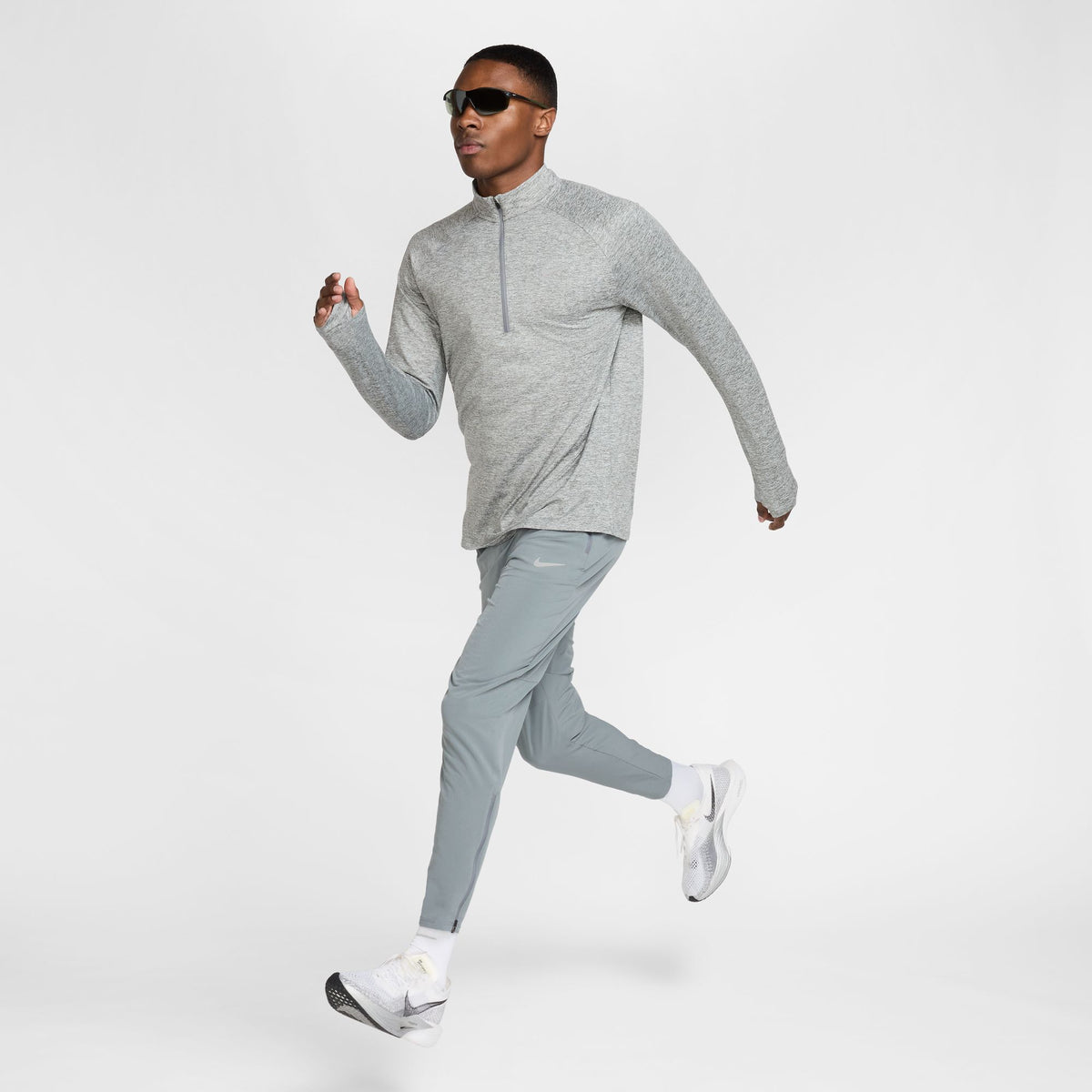 Nike Stride LS Tee | Smoke Grey / Heather | Mens