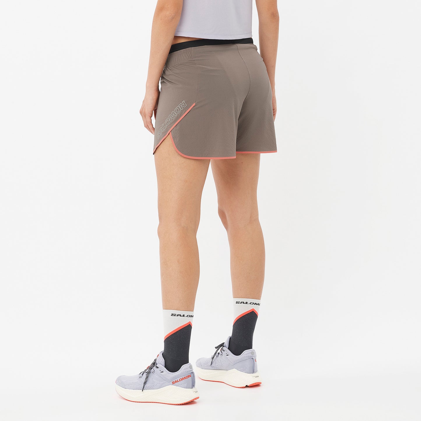 Salomon Sense Aero 5" Shorts | Iron / Neon Flame | Womens