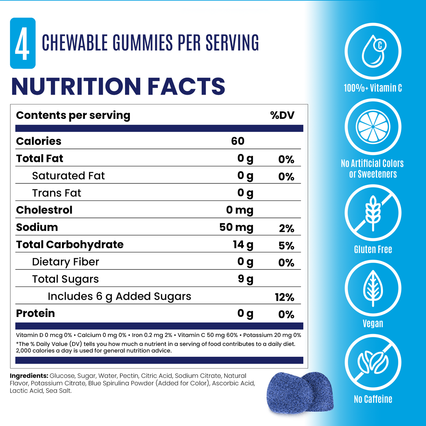 SaltStick Energy Gummies | Sour Blue Razz Berry