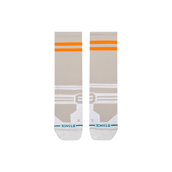 Stance Fusion Grip Socks | Mid Cushion | Crew Length | Splatter Light Grey