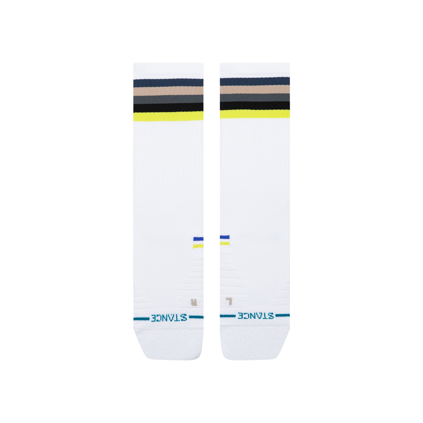 Stance Socks | Mid Cushion | Crew Length | Ribbed Line Up White