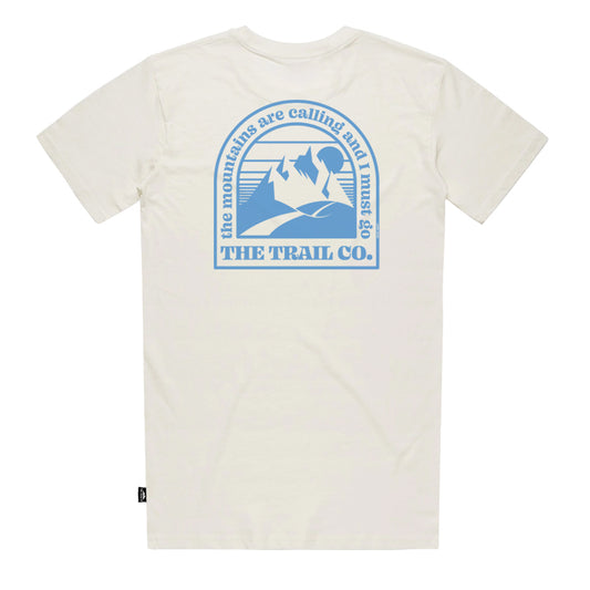 The Trail Co. Casual Tee | Mountains Calling Natural | Unisex