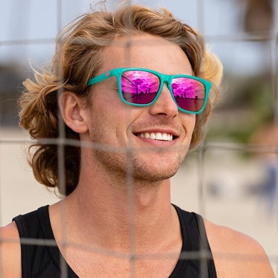 Knockaround Sunglasses | Fast Lanes Sport | Aquamarine / Fuchsia