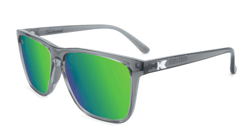 Knockaround Sunglasses | Fast Lanes Sport | Clear Grey / Green Moonshine