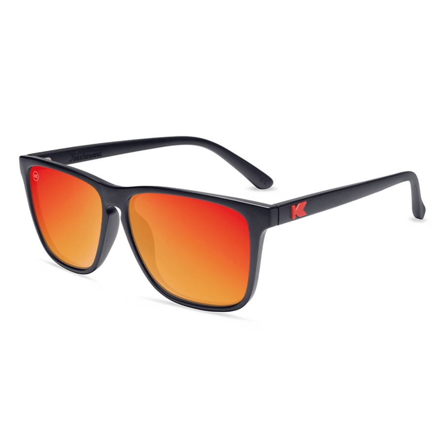 Knockaround Sunglasses | Fast Lanes | Matte Black / Red Sunset