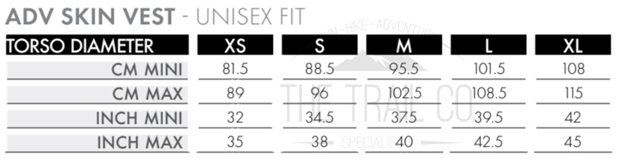 Salomon Adv Skin 5 Set Size Chart