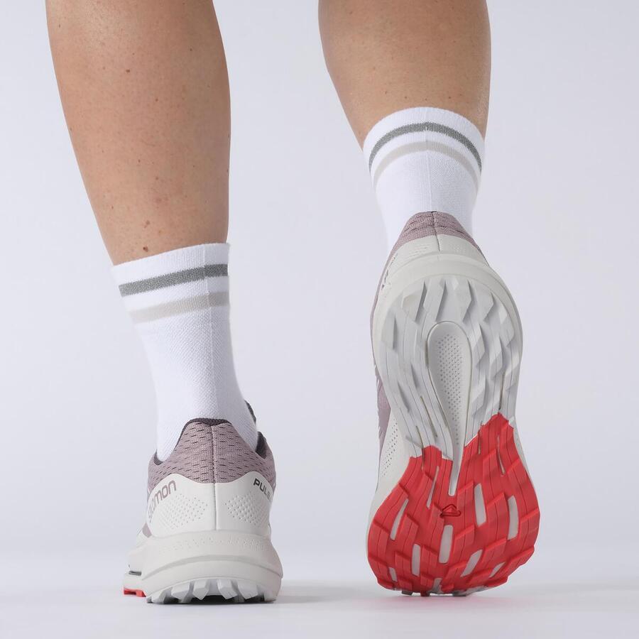 Salomon Pulsar Trail | Quail / Lunar Rock / Poppy Red | Womens
