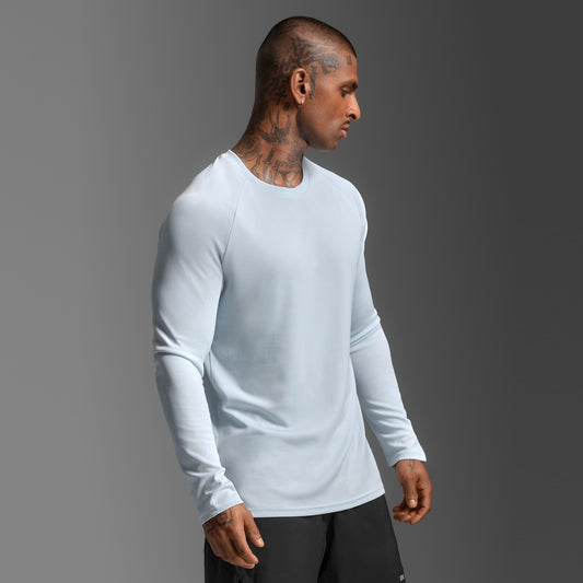 2XU Aero Mesh Long Sleeve Tee | Moonstone / Black Reflective | Mens