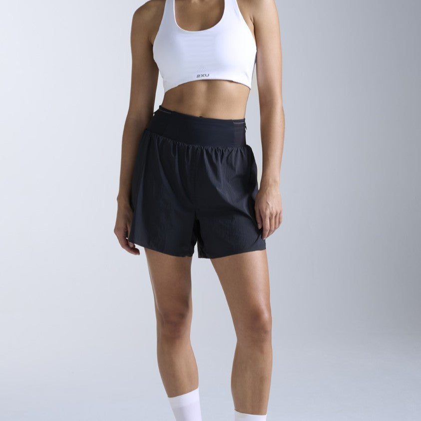 2XU Aero Trail 5 Inch Shorts | Black / Black Reflective | Womens