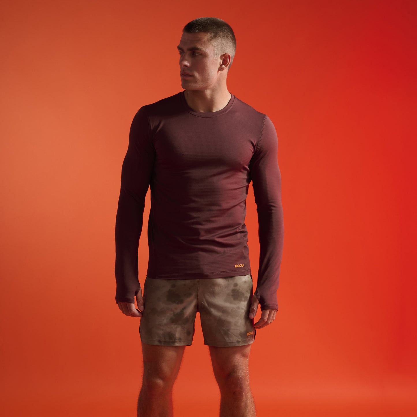 2XU Aero 5 Inch Shorts | Terrain Kelp / Tangerine Reflective | Mens