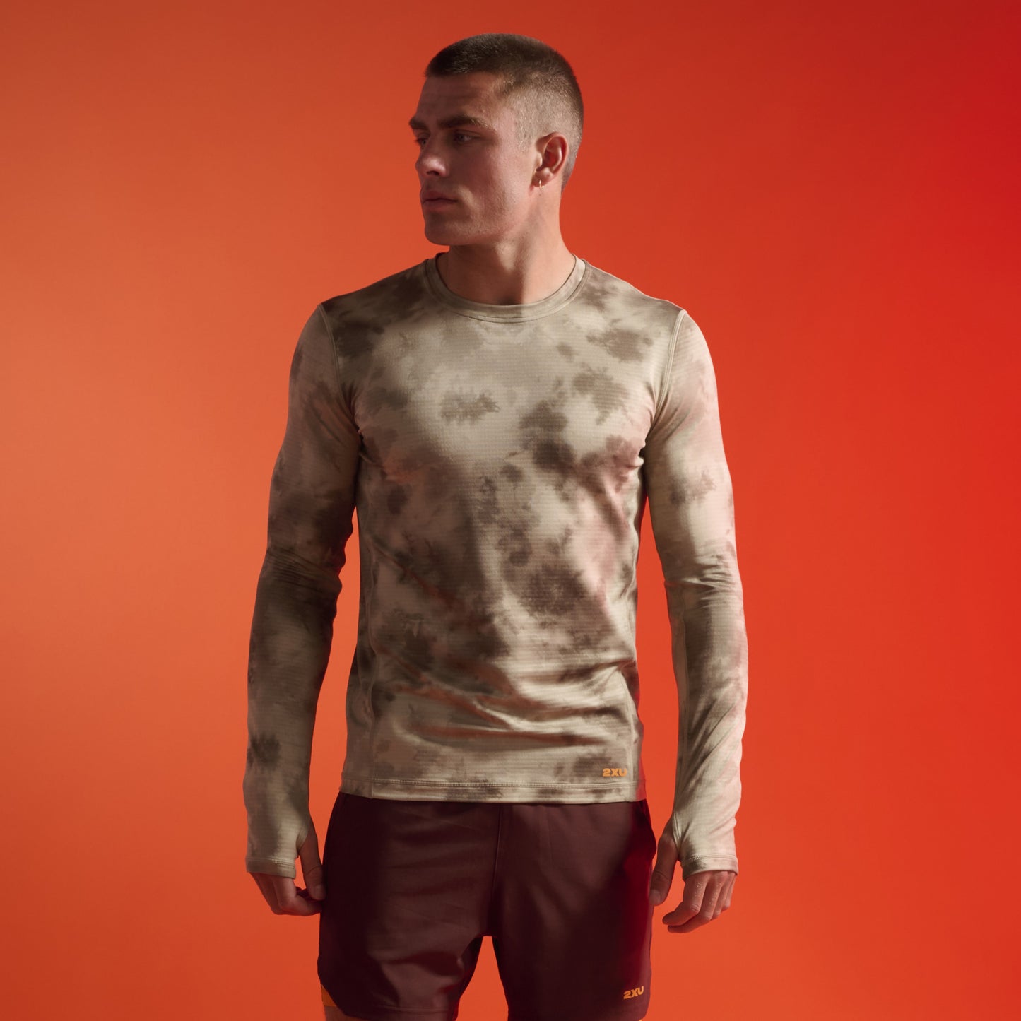 2XU Ignition Grid Base Layer | Terrain Kelp / Tangerine Reflective | Mens