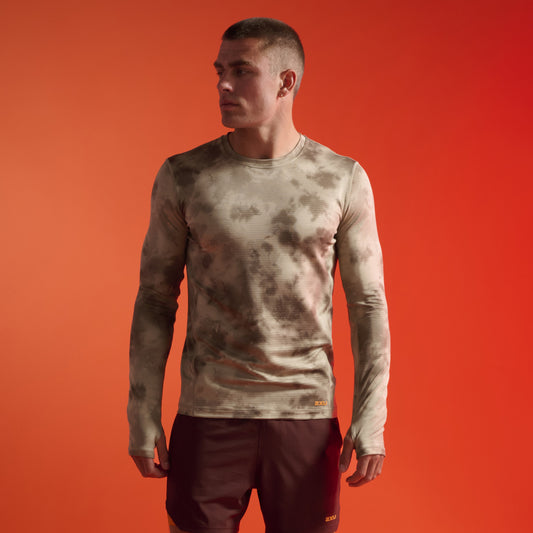 2XU Ignition Grid Base Layer | Terrain Kelp / Tangerine Reflective | Mens