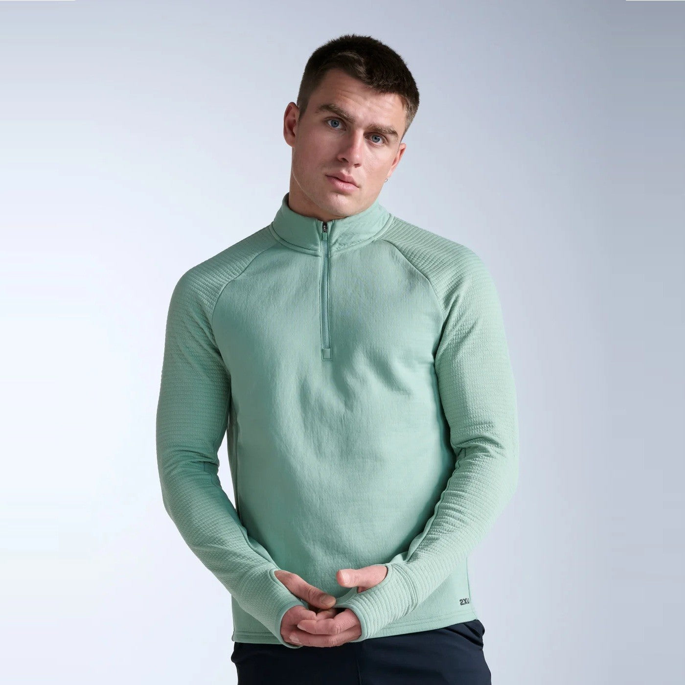 2XU Ignition Haptic 1/4 Zip Fleece | Eucalyptus / Black Reflective | Mens