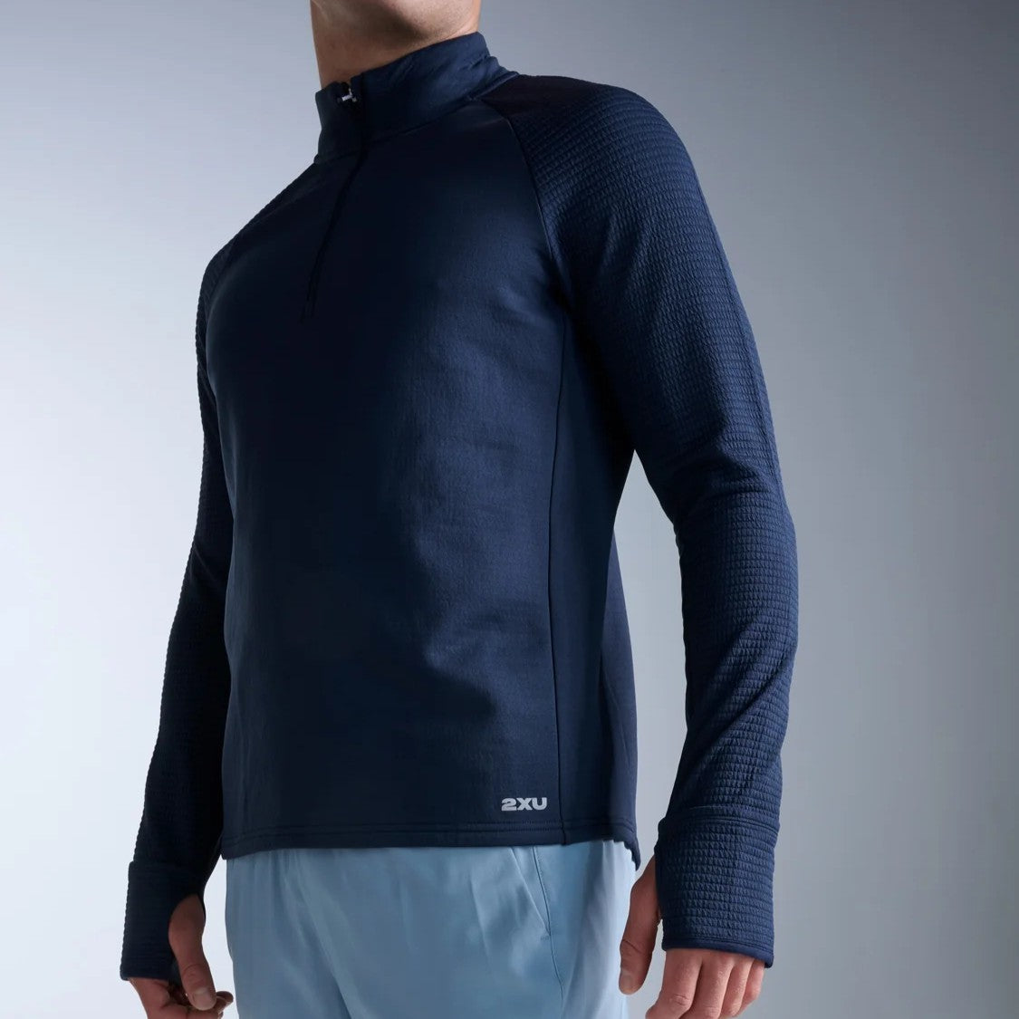 2XU Ignition Haptic 1/4 Zip Fleece | Midnight / Silver Reflective | Mens