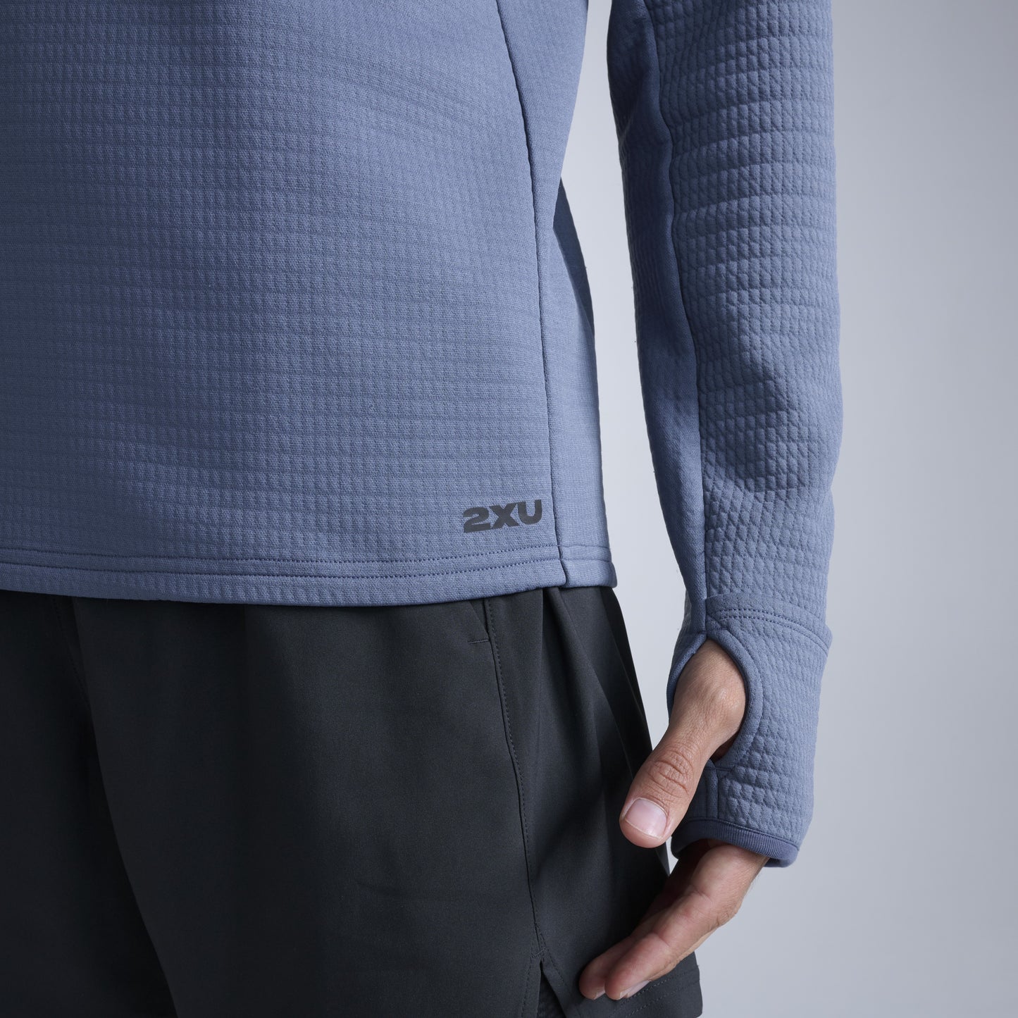 2XU Ignition Hyper-Haptic 1/4 Zip Fleece | Indigo / Black Reflective | Mens