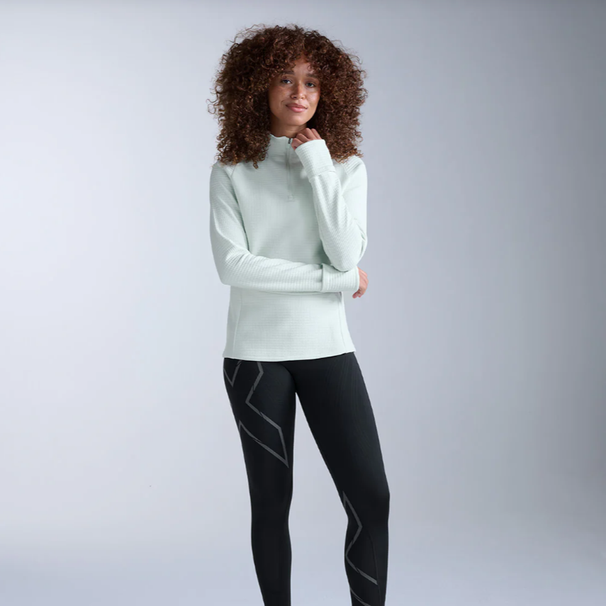 2XU Ignition Hyper-Haptic 1/4 Zip Fleece | Mint Dust / Reflective | Womens