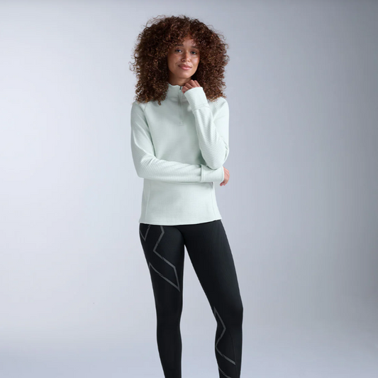 2XU Ignition Hyper-Haptic 1/4 Zip Fleece | Mint Dust / Reflective | Womens