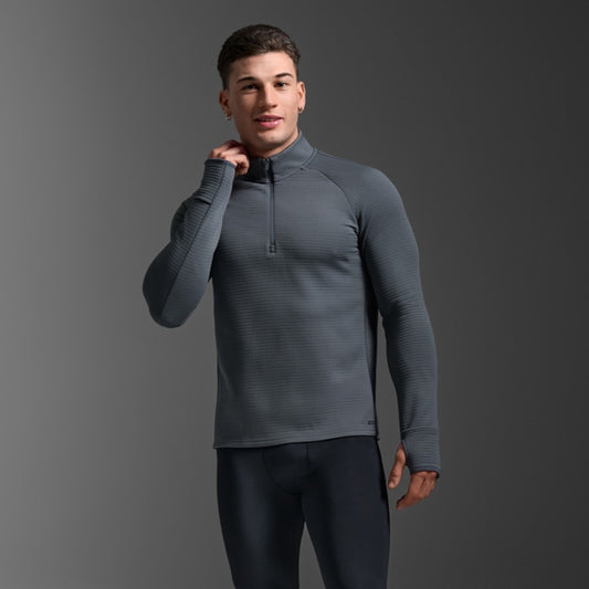 2XU Ignition Hyper-Haptic 1/4 Zip Fleece | Turbulence / Black Reflective | Mens