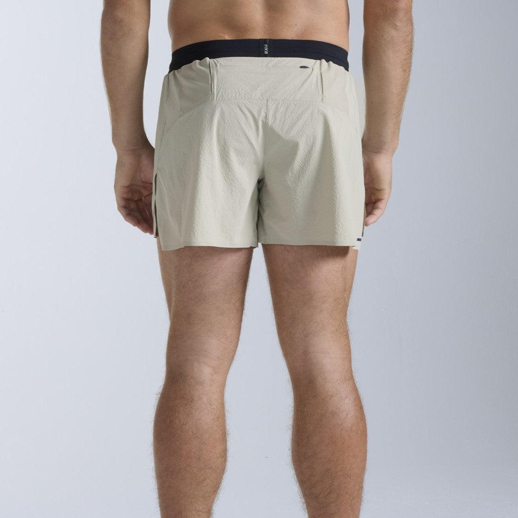 2XU Light Speed Stash 5 Inch Short | Pebble / Black Reflective | Mens