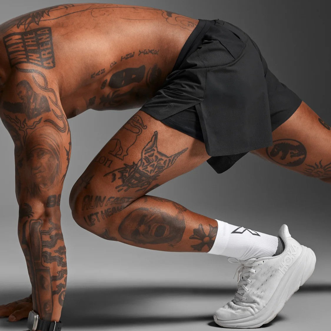 2XU Light Speed Stash 5 Inch Short | Black / Black Reflective | Mens