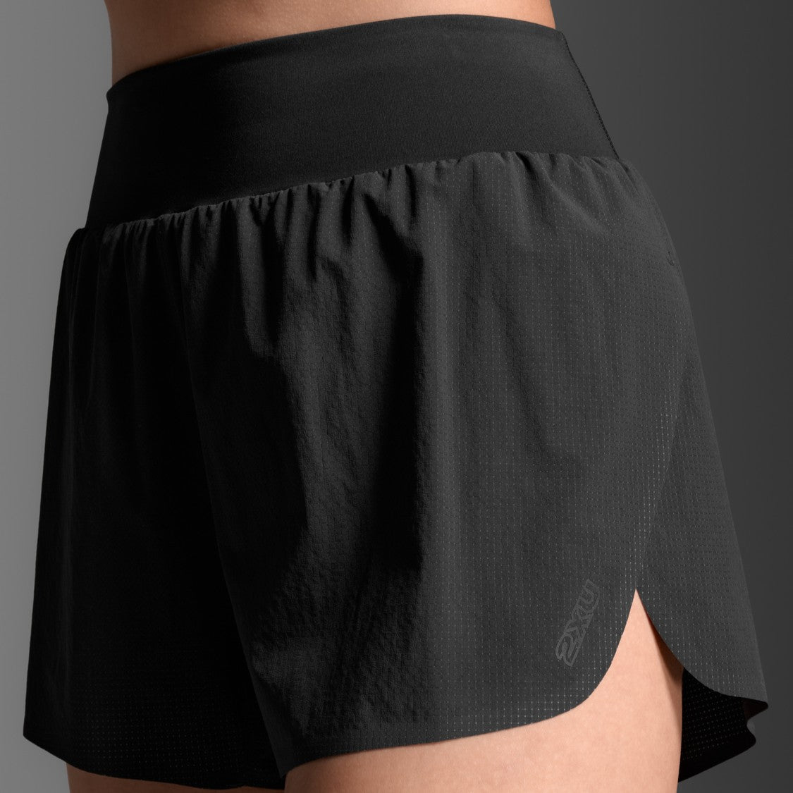 2XU Light Speed Tech Hi-Rise 3 Inch Shorts | Black / Black Reflective | Womens