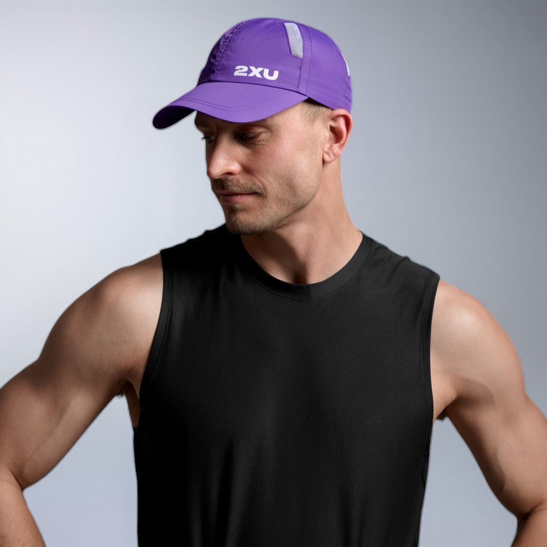 2XU Run Cap | Purple Flash / White