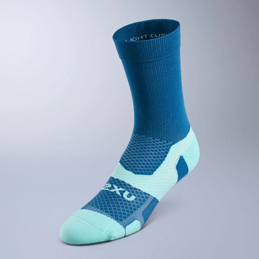 2XU Vectr Socks | Light Cushion | Crew Length | Majol / Jelly Mint