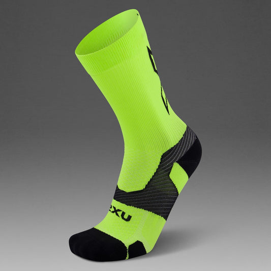 2XU Vectr Socks | Light Cushion | Crew Length | Volt / Black X
