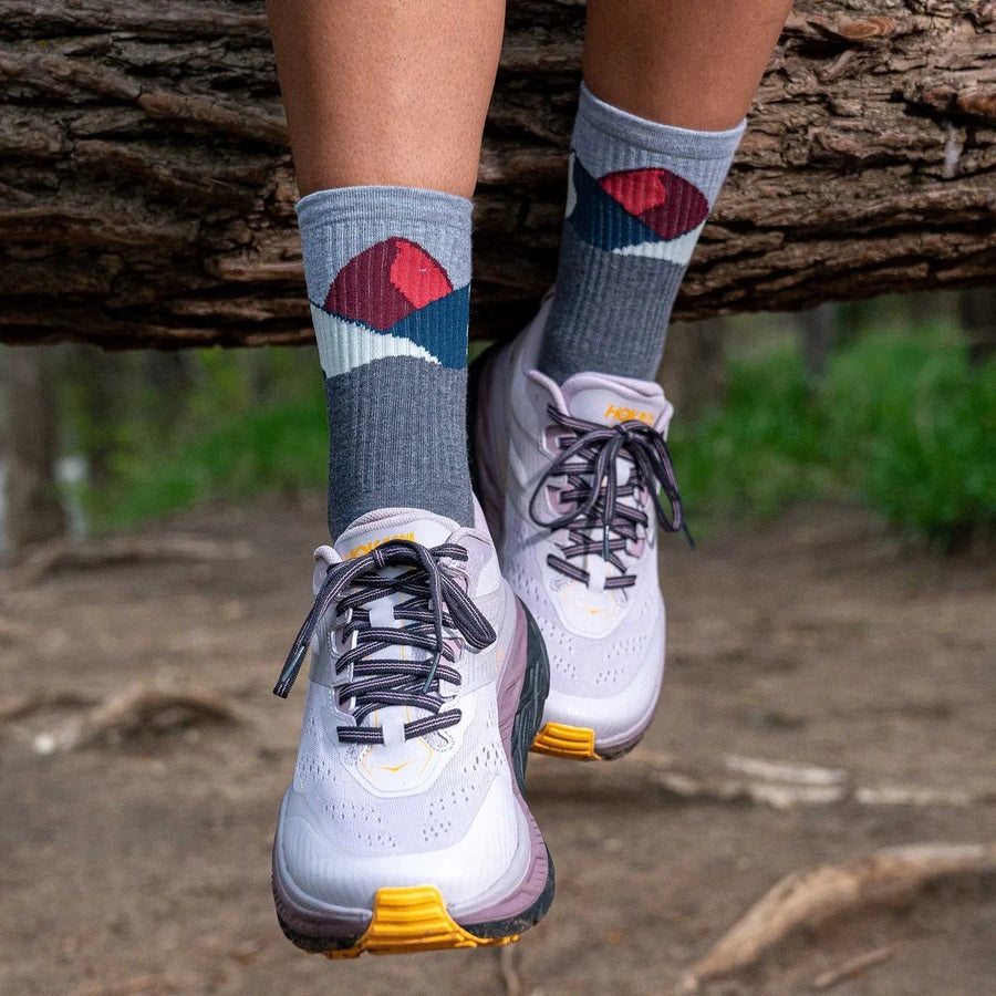 Feetures Trail | Max Cushion | Mini-Crew | Gray Summit