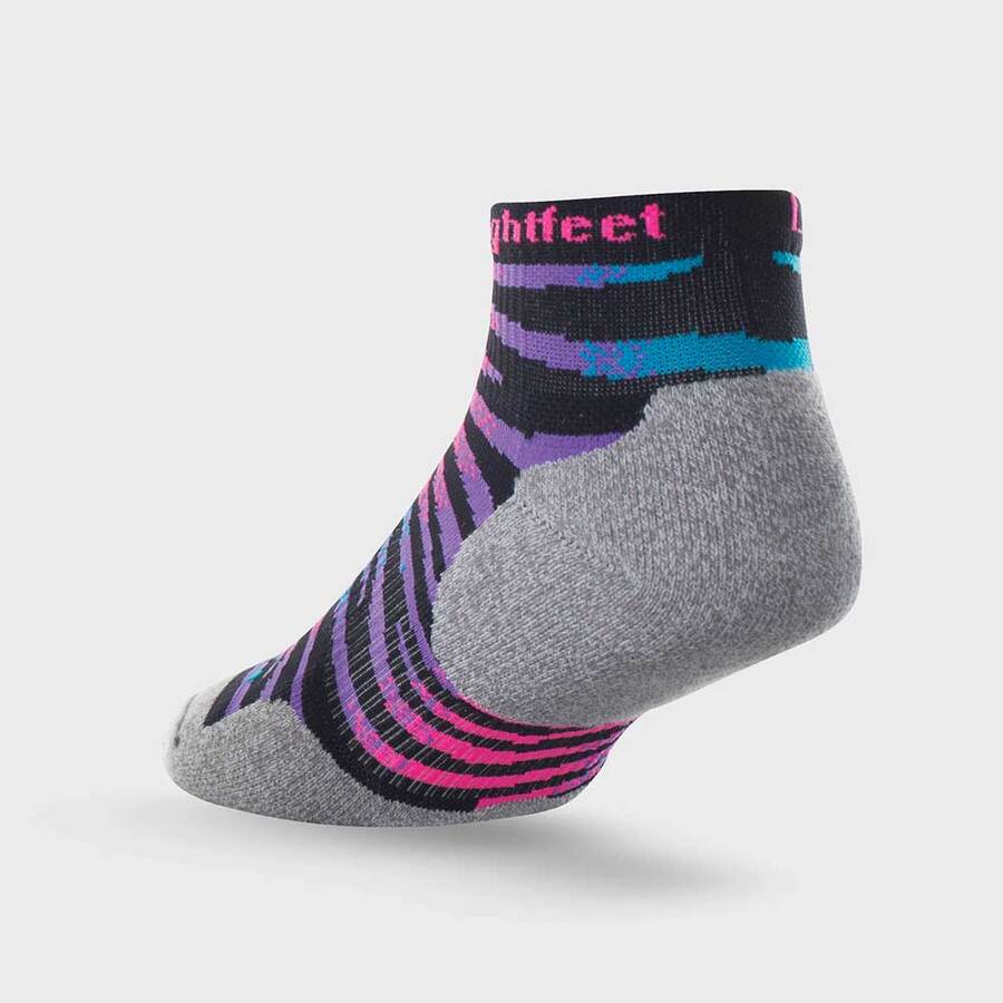 Lightfeet Evolution Predator Sock | Midweight | Mini Crew | Black / Fluro Pink