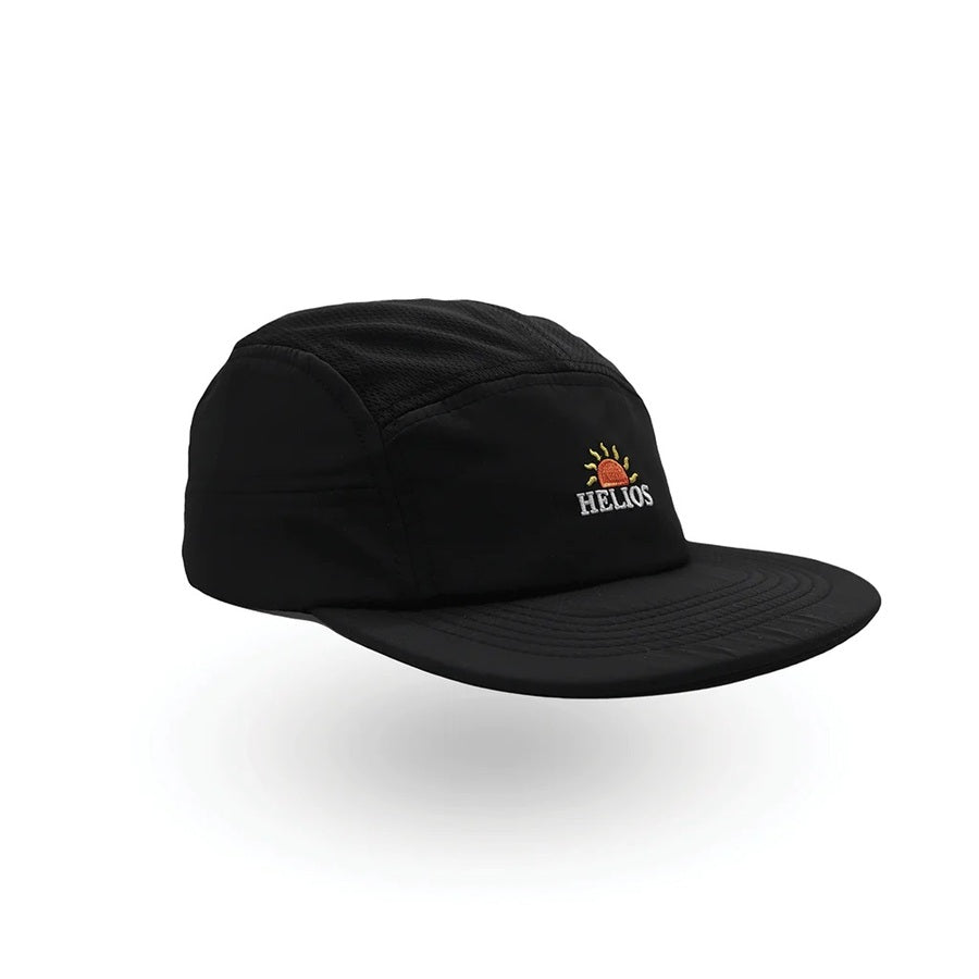 Helios Ultralight 7 Panel Running Cap | Soft Brim | Black