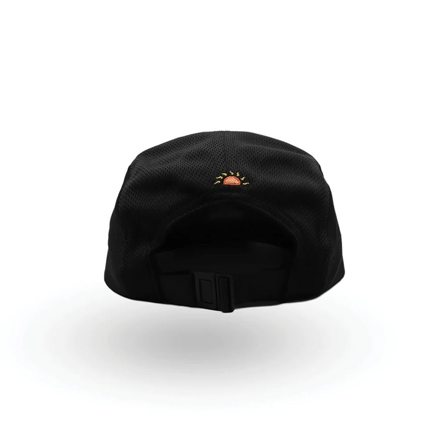 Helios Ultralight 7 Panel Running Cap | Soft Brim | Black