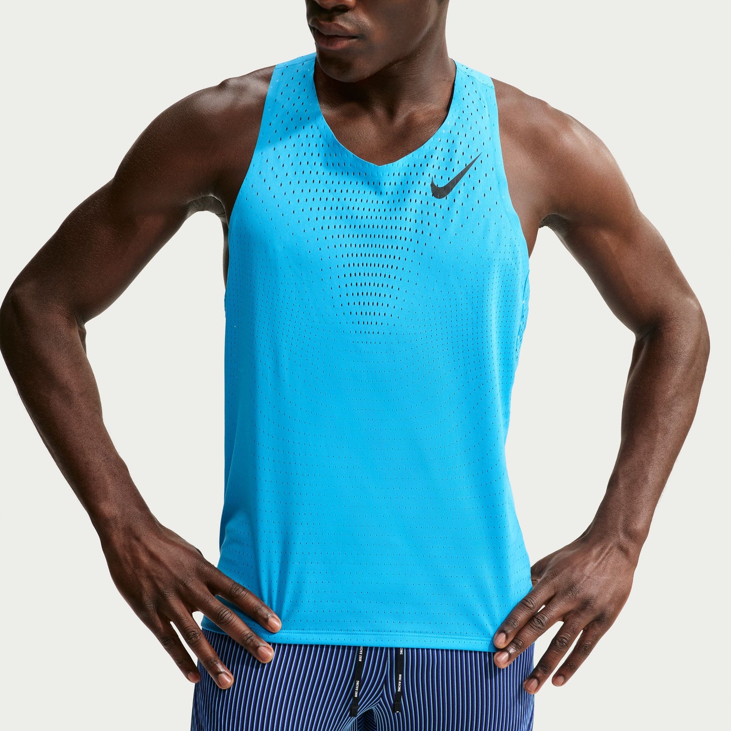 Nike AeroSwift Singlet | Light Current Blue / Black | Mens
