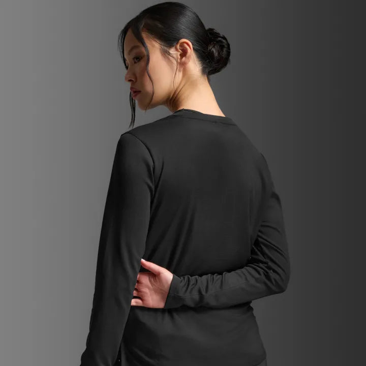 2XU Aero Mesh Long Sleeve Tee | Black / Silver Reflective | Womens