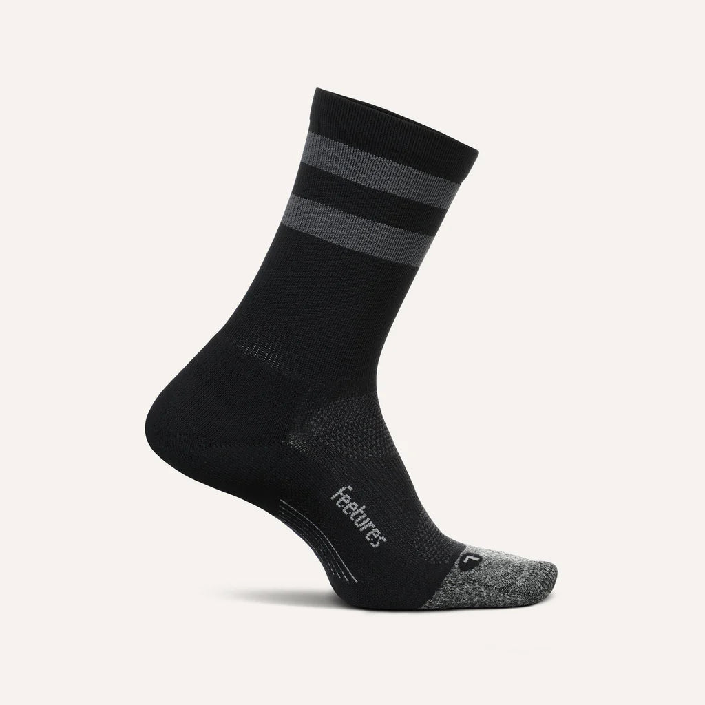 Feetures Elite | Light Cushion | Mini-Crew | Black High Top Stripe