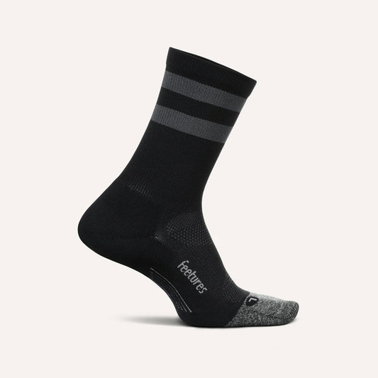 Feetures Elite | Light Cushion | Mini-Crew | Black High Top Stripe