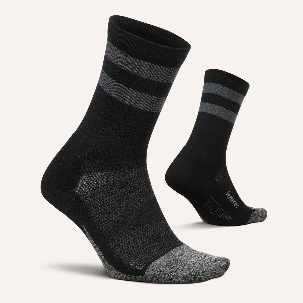Feetures Elite | Light Cushion | Mini-Crew | Black High Top Stripe