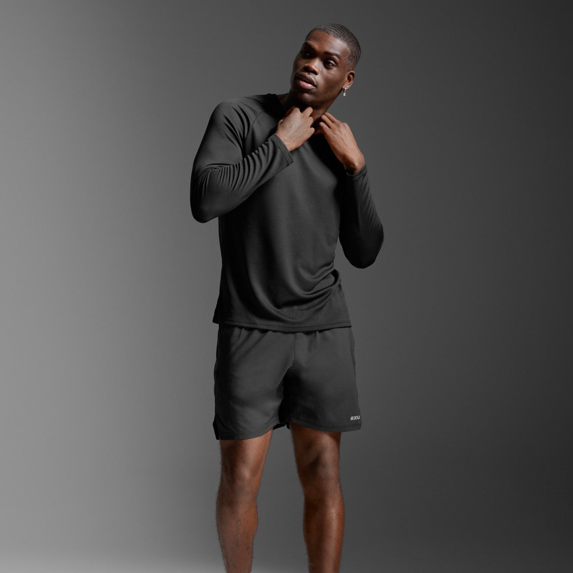 2XU Aero Mesh Long Sleeve Tee | Black / Silver Reflective | Mens